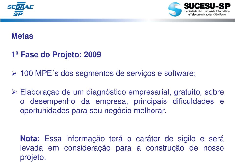 principais dificuldades e oportunidades para seu negócio melhorar.