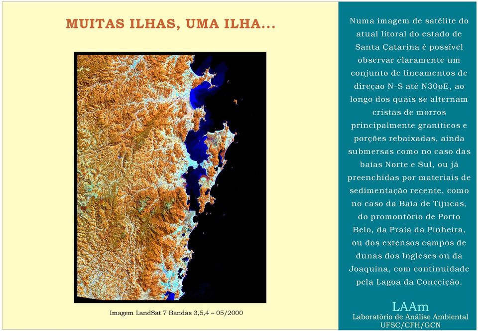 Norte e Sul, ou já preenchidas por materiais de sedimentação recente, como no caso da Baía de Tijucas, do promontório de Porto Belo, da Praia da