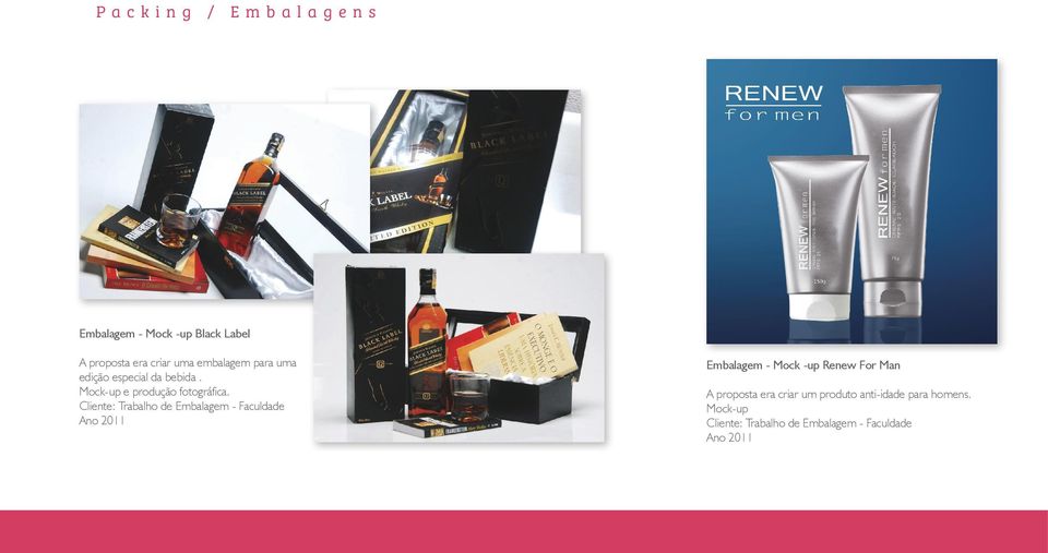 Cliente: Trabalho de Embalagem - Faculdade Ano 2011 Embalagem - Mock -up Renew For Man A