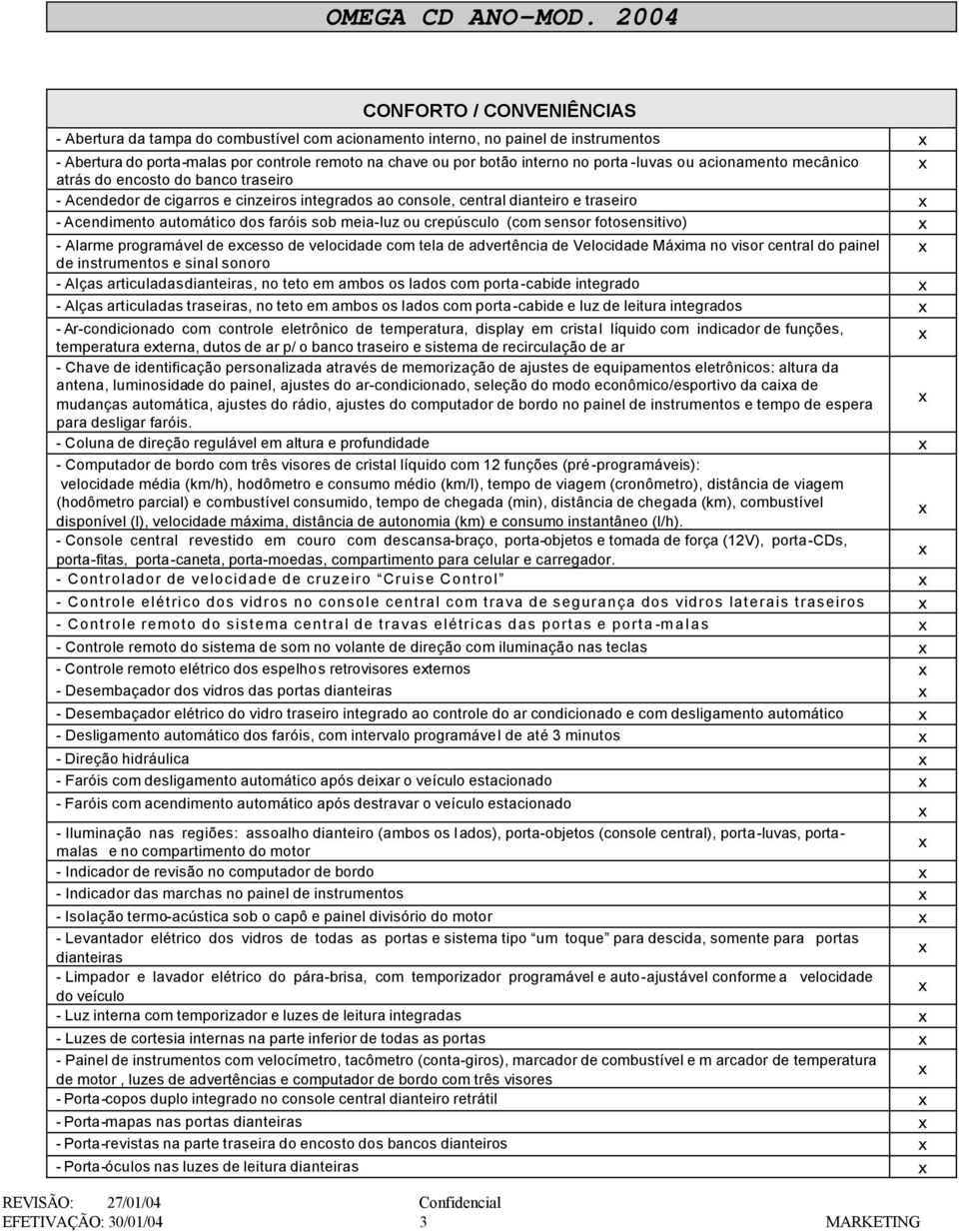 meia-luz ou crepúsculo (com sensor fotosensitivo) - Alarme programável de ecesso de velocidade com tela de advertência de Velocidade Máima no visor central do painel de instrumentos e sinal sonoro -