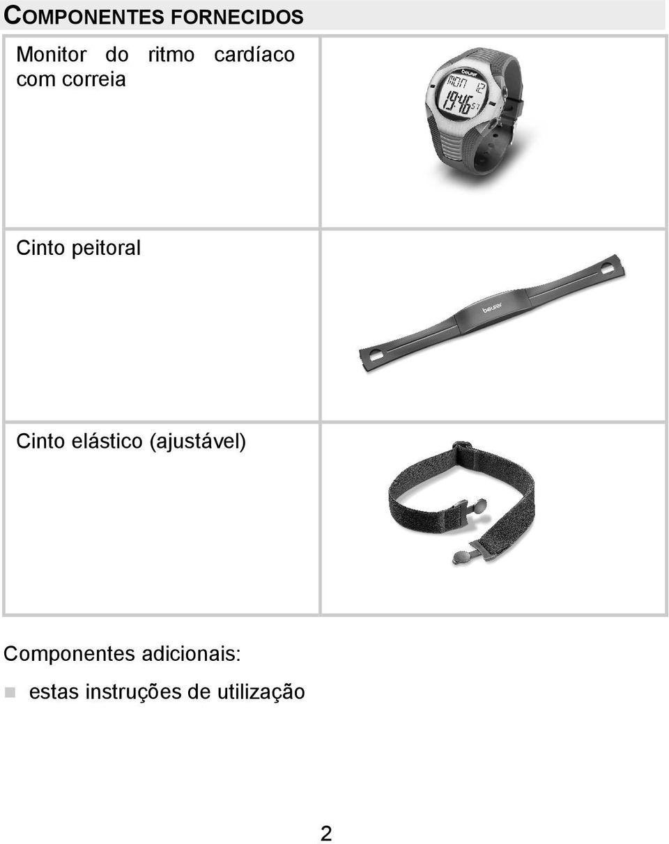 Cinto elástico (ajustável) Componentes