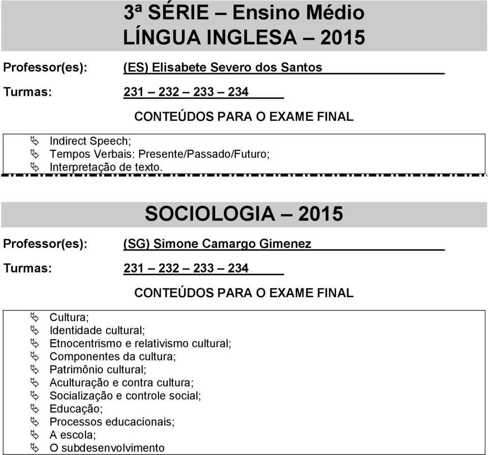 SOCIOLOGIA 2015 (SG) Simone Camargo Gimenez Cultura; Identidade cultural; Etnocentrismo e relativismo