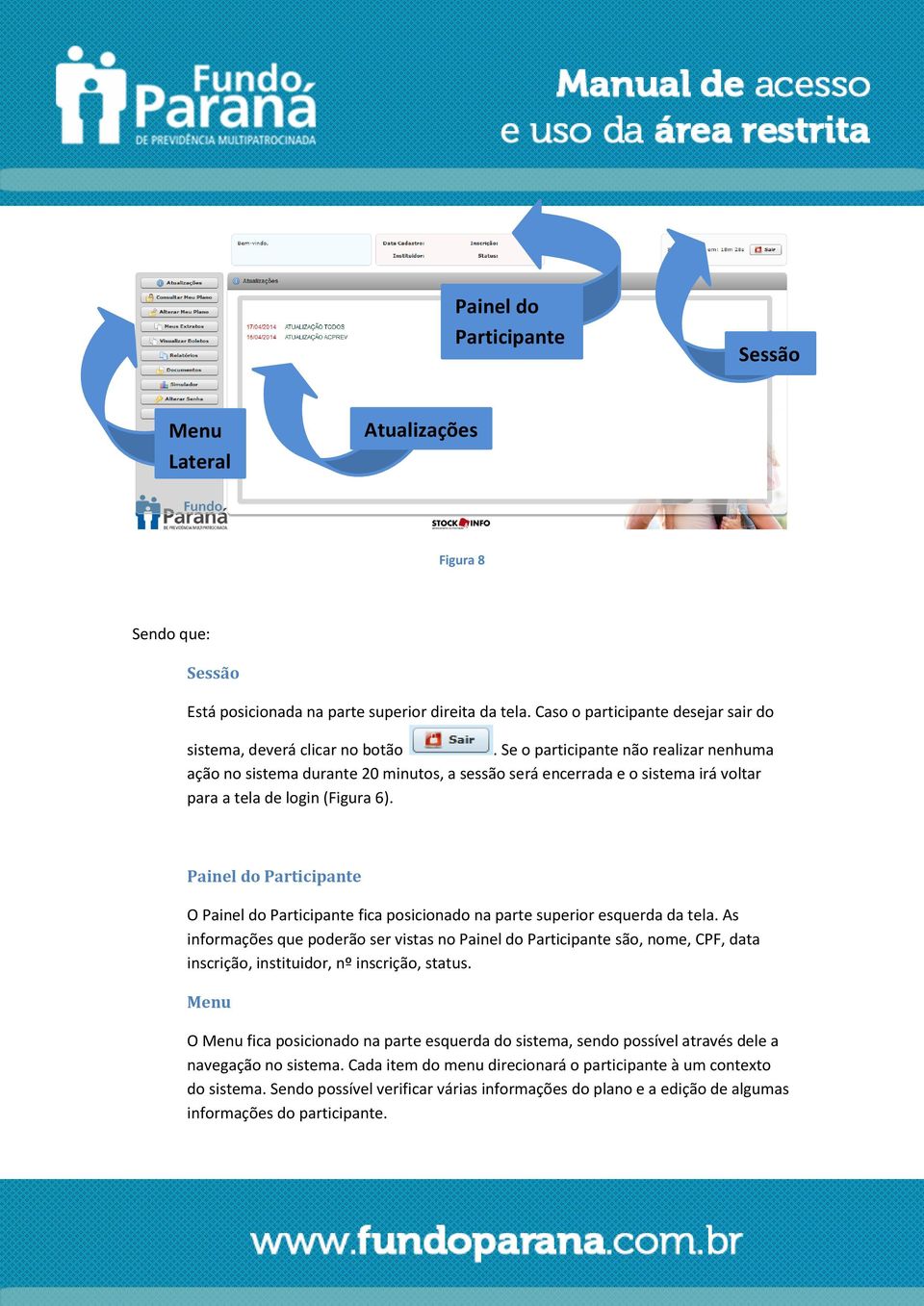 Se o participante não realizar nenhuma ação no sistema durante 20 minutos, a sessão será encerrada e o sistema irá voltar para a tela de login (Figura 6).