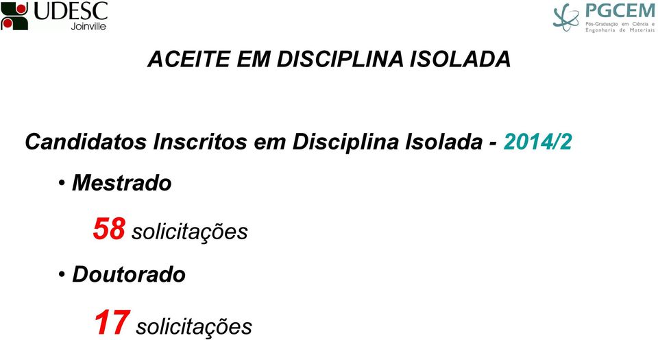 Disciplina Isolada - 2014/2