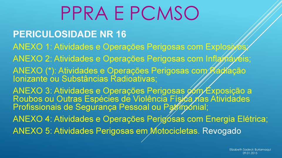 Operações Perigosas com Exposição a Roubos ou Outras Espécies de Violência Física nas Atividades Profissionais de Segurança