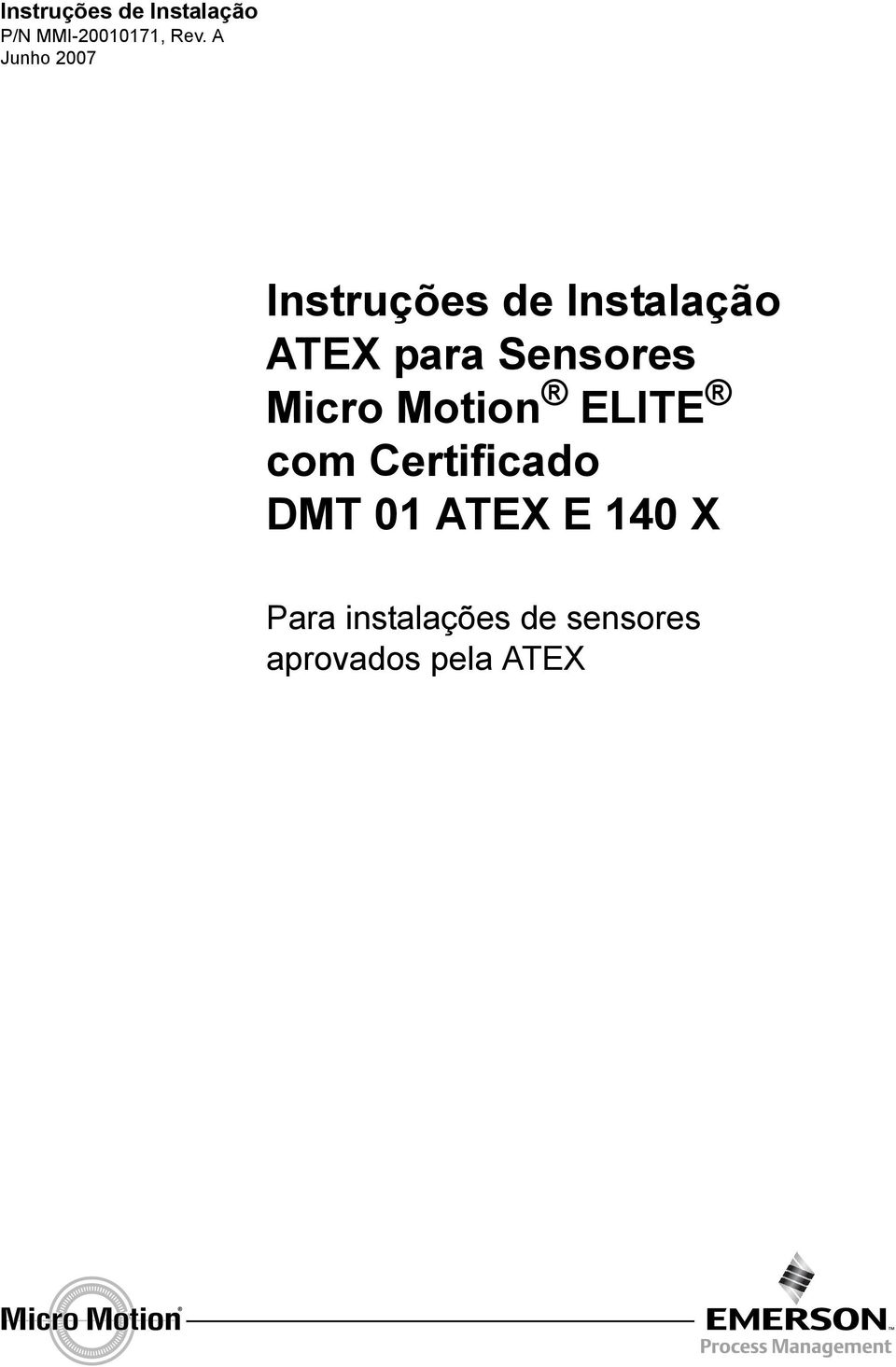 Sensores Micro Motion ELITE com Certificado DMT 01