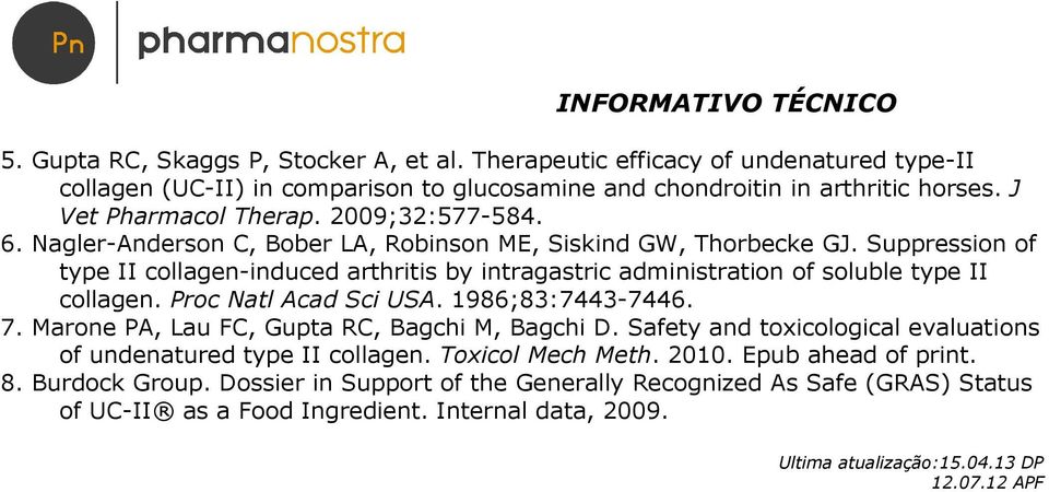 Suppression of type II collagen-induced arthritis by intragastric administration of soluble type II collagen. Proc Natl Acad Sci USA. 1986;83:7443-7446. 7.