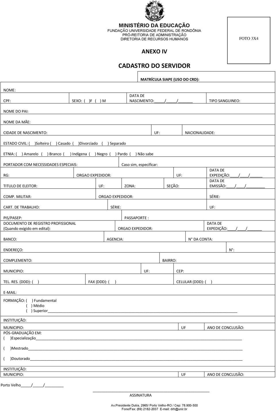 sim, especificar: RG: ORGAO EXPEDIDOR: UF: TITULO DE ELEITOR: UF: ZONA: SEÇÃO: DATA DE EXPEDIÇÃO: / / DATA DE EMISSÃO: / / COMP. MILITAR: ORGAO EXPEDIDOR: SÉRIE: CART.