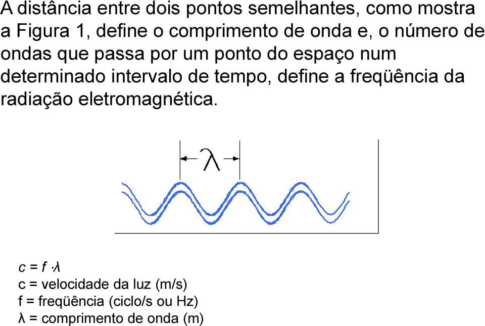 determinado intervalo de tempo, define a freqüência da radiação eletromagnética.