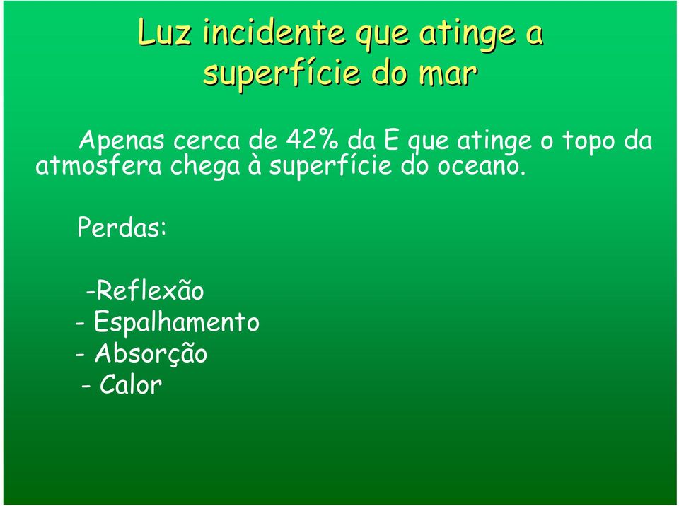 da atmosfera chega à superfície do oceano.