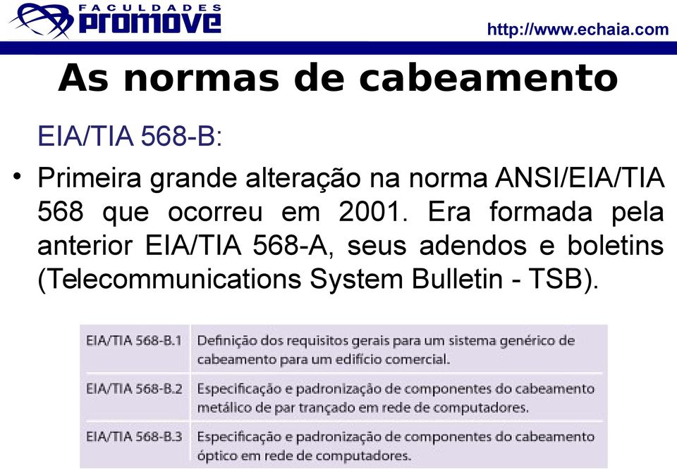 2001. Era formada pela anterior EIA/TIA 568-A, seus