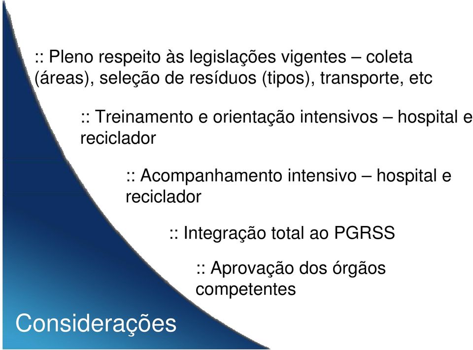 hospital e reciclador Considerações :: Acompanhamento intensivo hospital