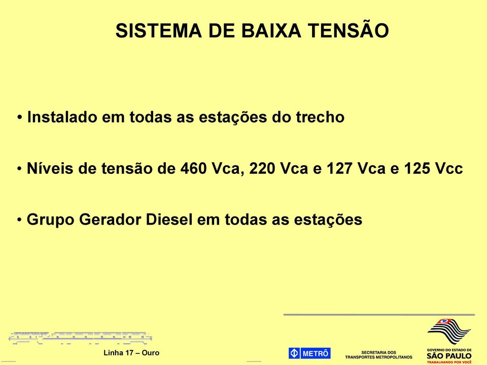 tensão de 460 Vca, 220 Vca e 127 Vca e