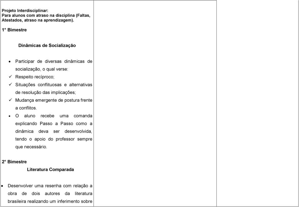 resolução das implicações; Mudança emergente de postura frente a conflitos.