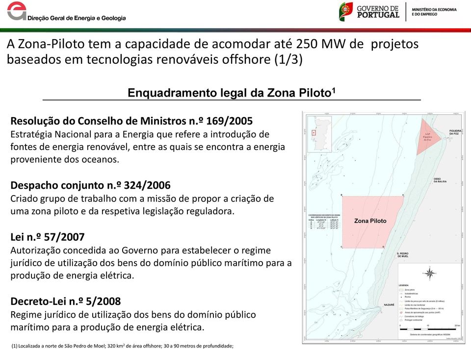 º 324/2006 Criado grupo de trabalho com a missão de propor a criação de uma zona piloto e da respetiva legislação reguladora. Lei n.