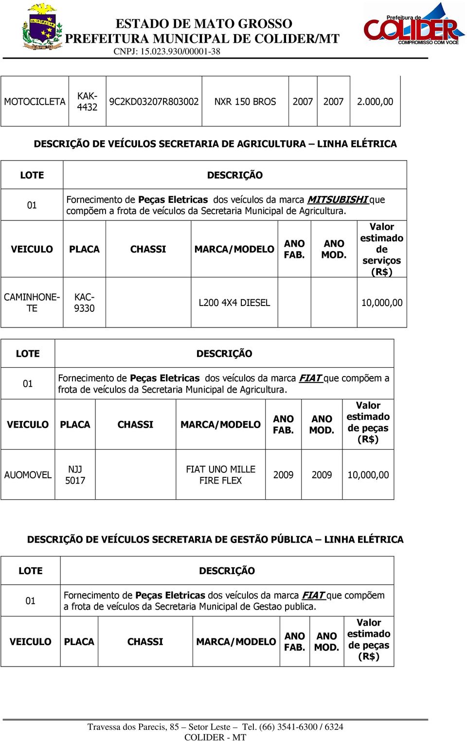 Municipal de Agricultura.