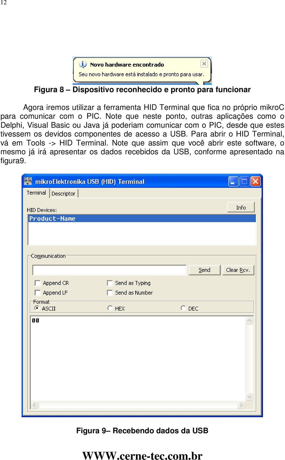 Note que neste ponto, outras aplicações como o Delphi, Visual Basic ou Java já poderiam comunicar com o PIC, desde que estes tivessem os