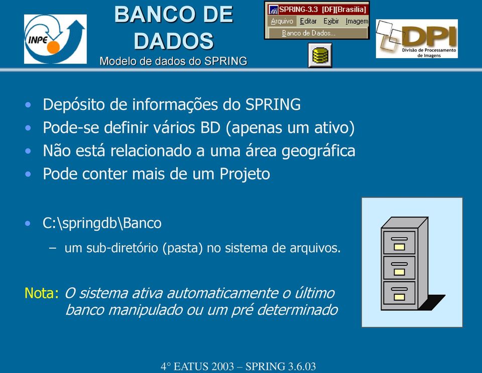 conter mais de um Projeto C:\springdb\Banco um sub-diretório (pasta) no sistema de