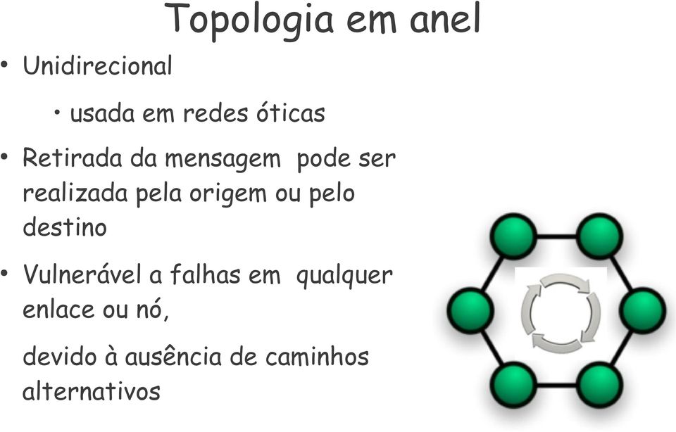 origem ou pelo destino Vulnerável a falhas em