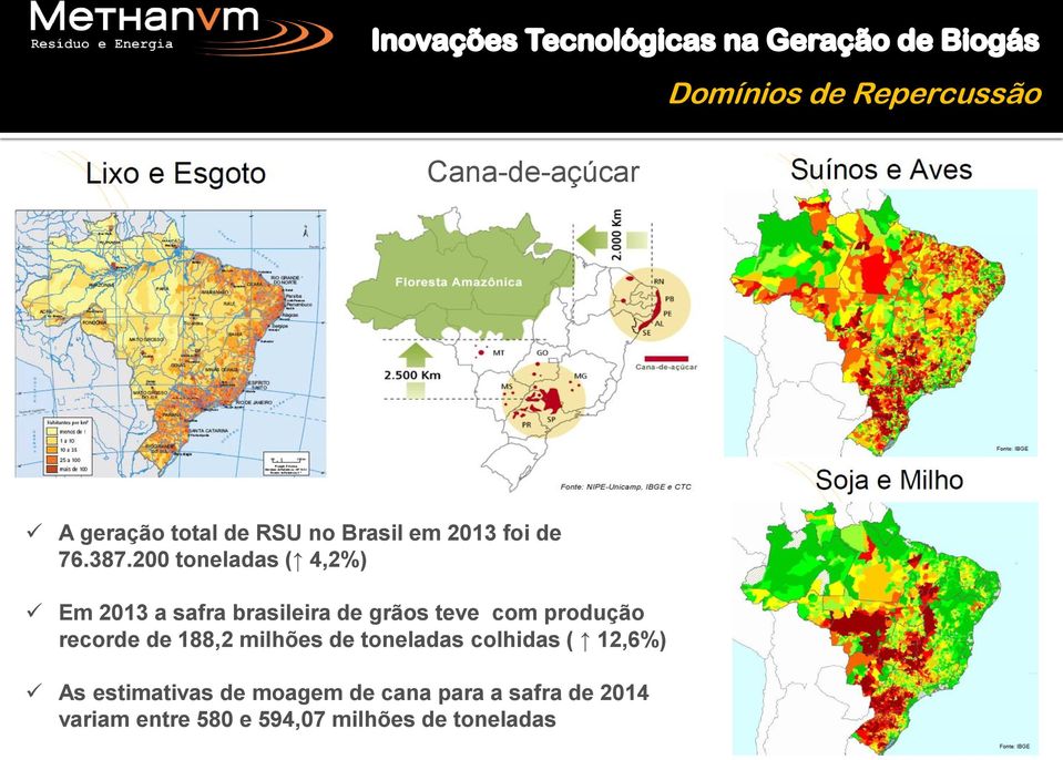 200 toneladas ( 4,2%) Em 2013 a safra brasileira de grãos teve com produção