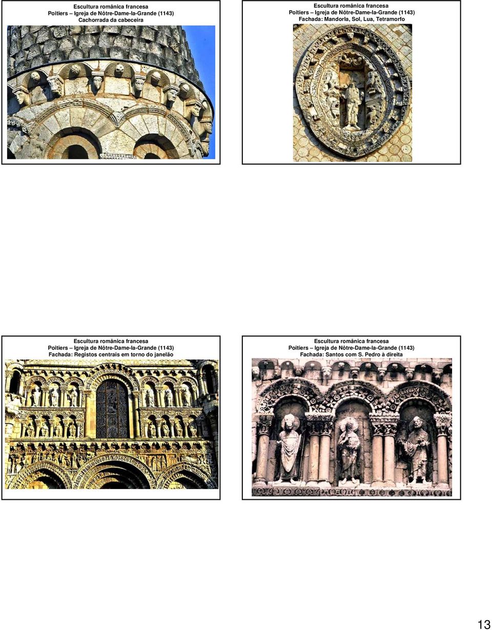 Escultura românica francesa Fachada: Registos centrais em torno