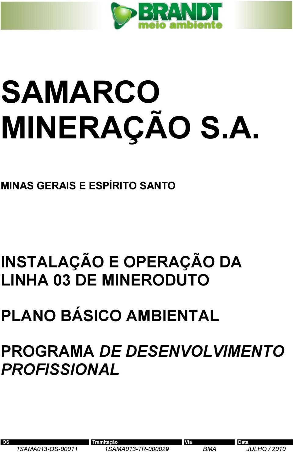 AMBIENTAL PROGRAMA DE DESENVOLVIMENTO PROFISSIONAL OS