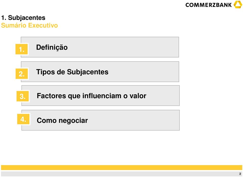 Tipos de Subjacentes 3.