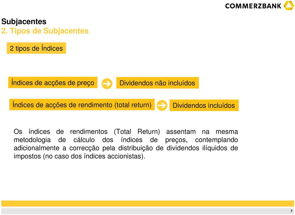 (Total Return) assentam na mesma metodologia de cálculo dos índices de preços, contemplando