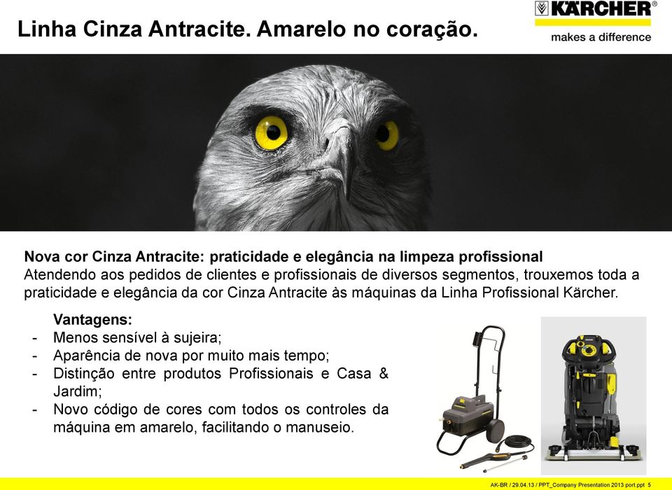 trouxemos toda a praticidade e elegância da cor Cinza Antracite às máquinas da Linha Profissional Kärcher.