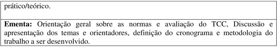 avaliação do TCC, Discussão e apresentação dos