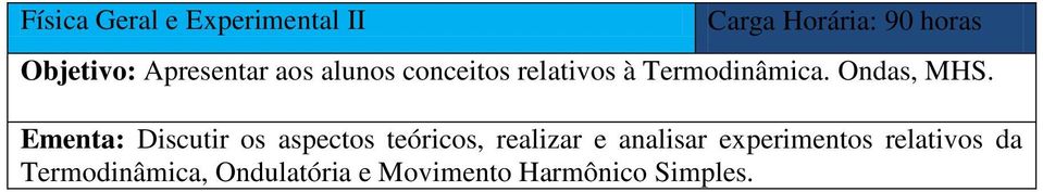 Ementa: Discutir os aspectos teóricos, realizar e analisar