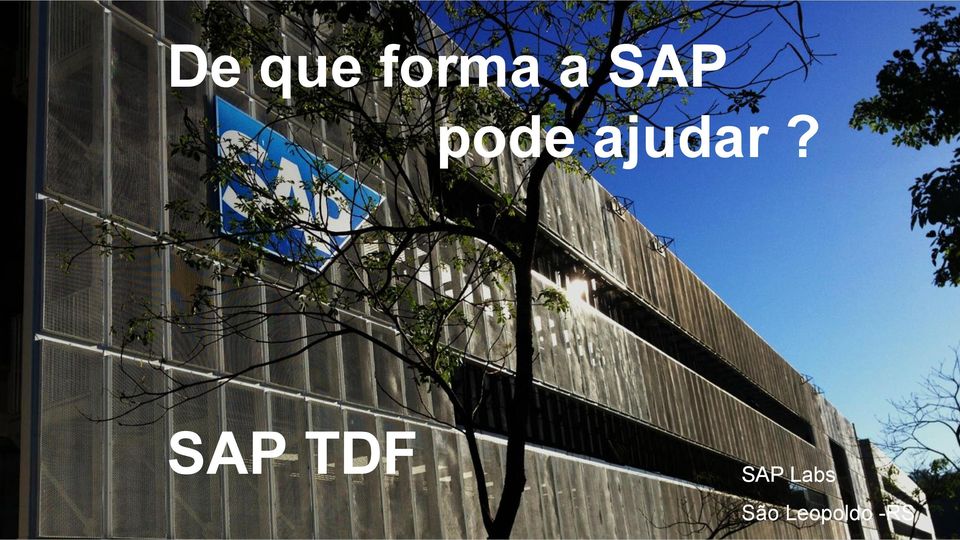 SAP TDF SAP Labs