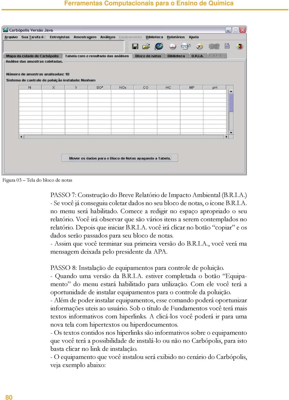 - Assim que você terminar sua primeira versão do B.R.I.A., você verá ma mensagem deixada pelo presidente da APA. PASSO 8: Instalação de equipamentos para controle de poluição.