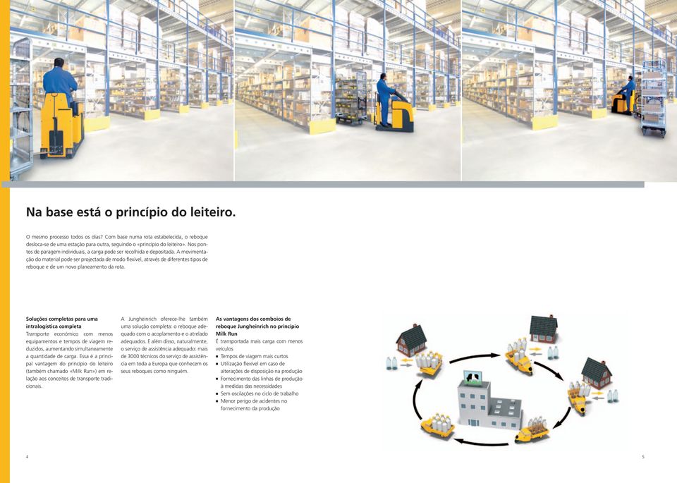 A movimentação do material pode ser projectada de modo flexível, através de diferentes tipos de reboque e de um novo planeamento da rota.