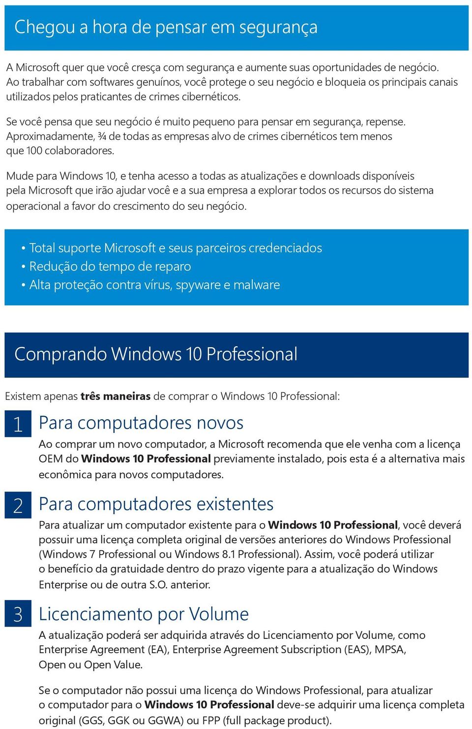 Se você pensa que seu negócio é muito pequeno para pensar em segurança, repense. Aproximadamente, ¾ de todas as empresas alvo de crimes cibernéticos tem menos que 100 colaboradores.