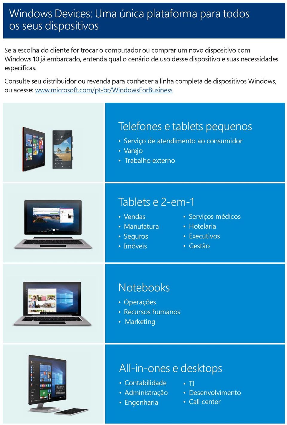 Consulte seu distribuidor ou revenda para conhecer a linha completa de dispositivos Windows, ou acesse: www.microsoft.