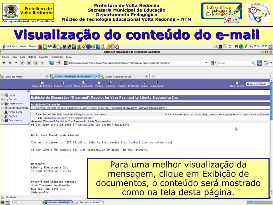 clique em Exibição de documentos, o