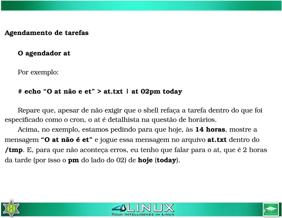 at é detalhista na questão de horários.