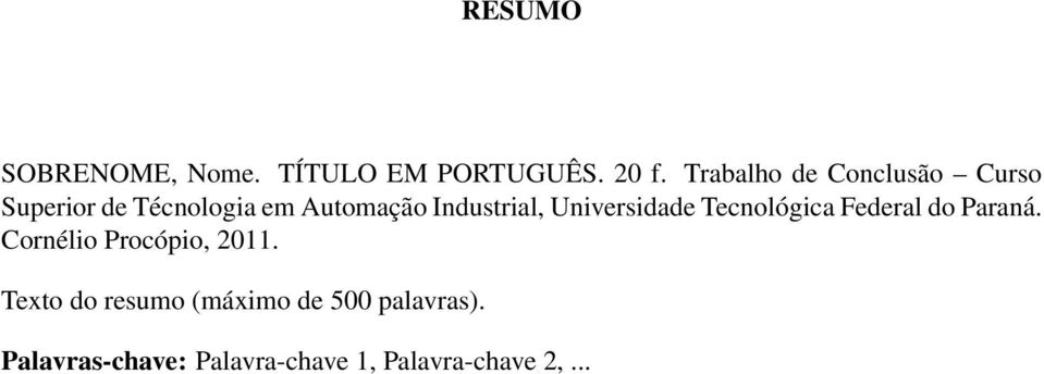 Industrial, Universidade Tecnológica Federal do Paraná.