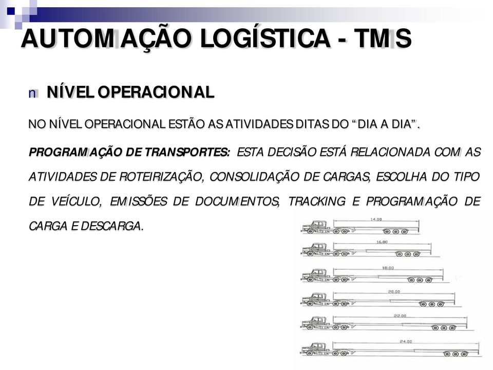 PROGRAMAÇÃO DE TRANSPORTES: ESTA DECISÃO ESTÁ RELACIONADA COM AS