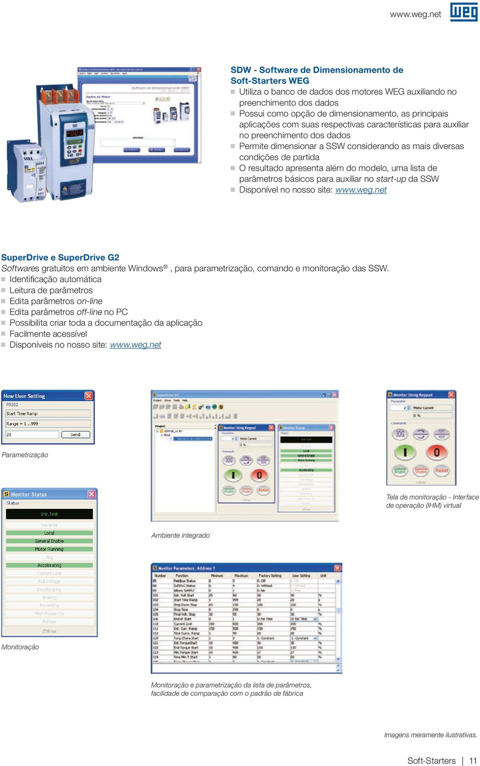 parâmetros básicos para auxiliar no start-up da SSW Disponível no nosso site: www.weg.