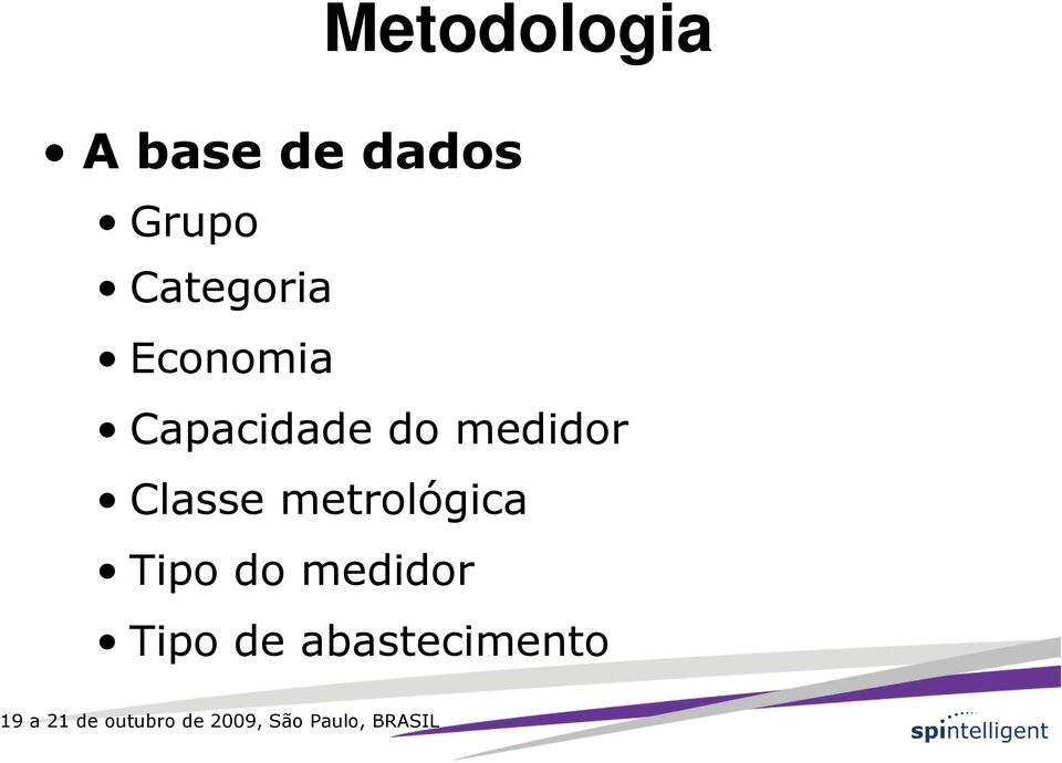 Capacidade do medidor Classe