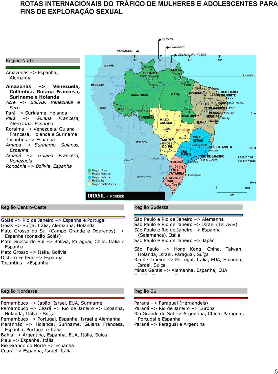 Holanda e Suriname Tocantins > Espanha Amapá > Suriname, Guianas, Espanha Amapá > Guiana Francesa, Venezuela Rondônia > Bolívia, Espanha Equador PERU CHILE BOLÍVIA PARAGUAI ARGENTINA Região