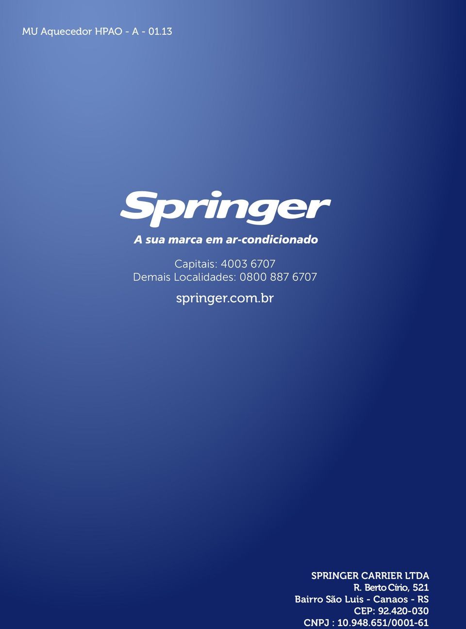 6707 springer.com.br SPRINGER CARRIER LTDA R.