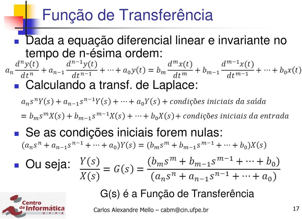 Calculando a transf.