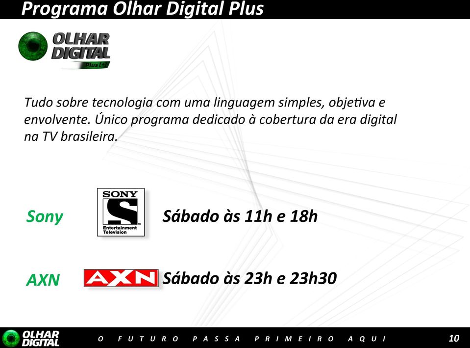 Único programa dedicado à cobertura da era digital na TV brasileira.