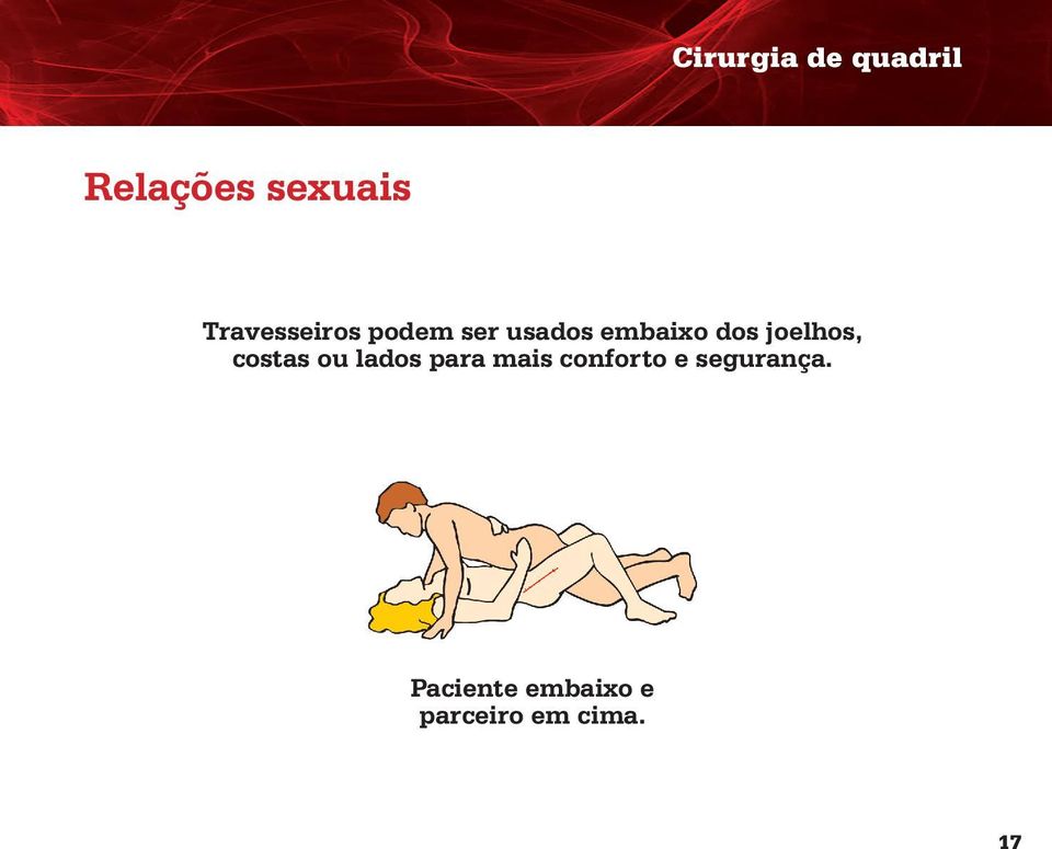 joelhos, costas ou lados para mais conforto