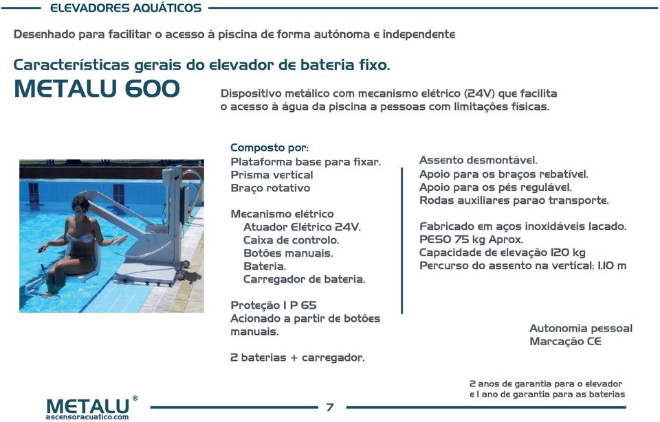 Prisma vertical Braço rotativo Mecanismo elétrico Atuador Elétrico 24V. Caixa de controlo. Botões manuais. Bateria. Carregador de bateria. Proteção I P 65 Acionado a partir de botões manuais.