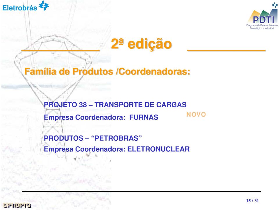 Empresa Coordenadora: FURNAS PRODUTOS