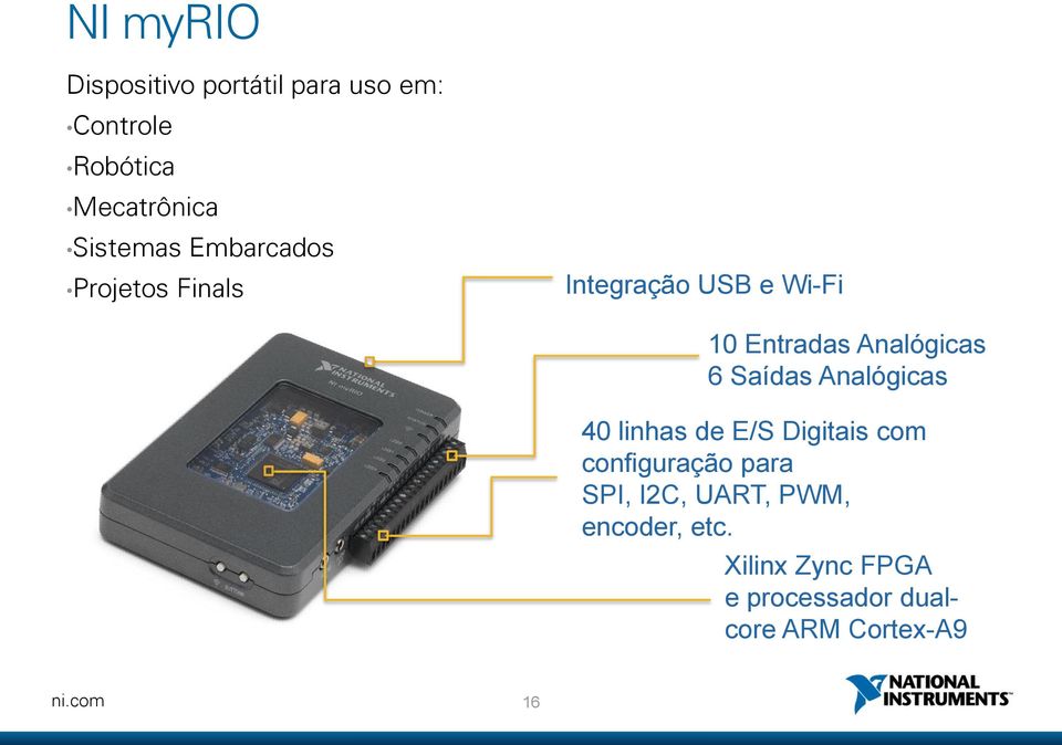 Analógicas 6 Saídas Analógicas 40 linhas de E/S Digitais com configuração para